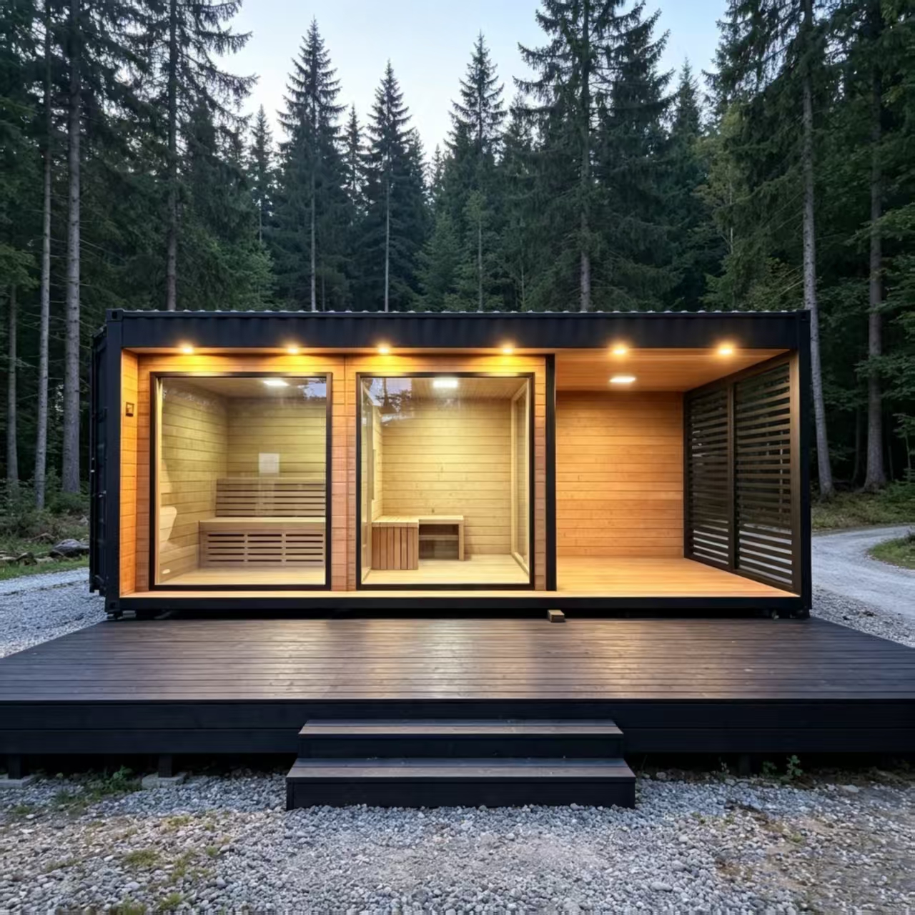 Red Cedar Triple Combination Sauna Room with Three Zones, Warm and Uniform