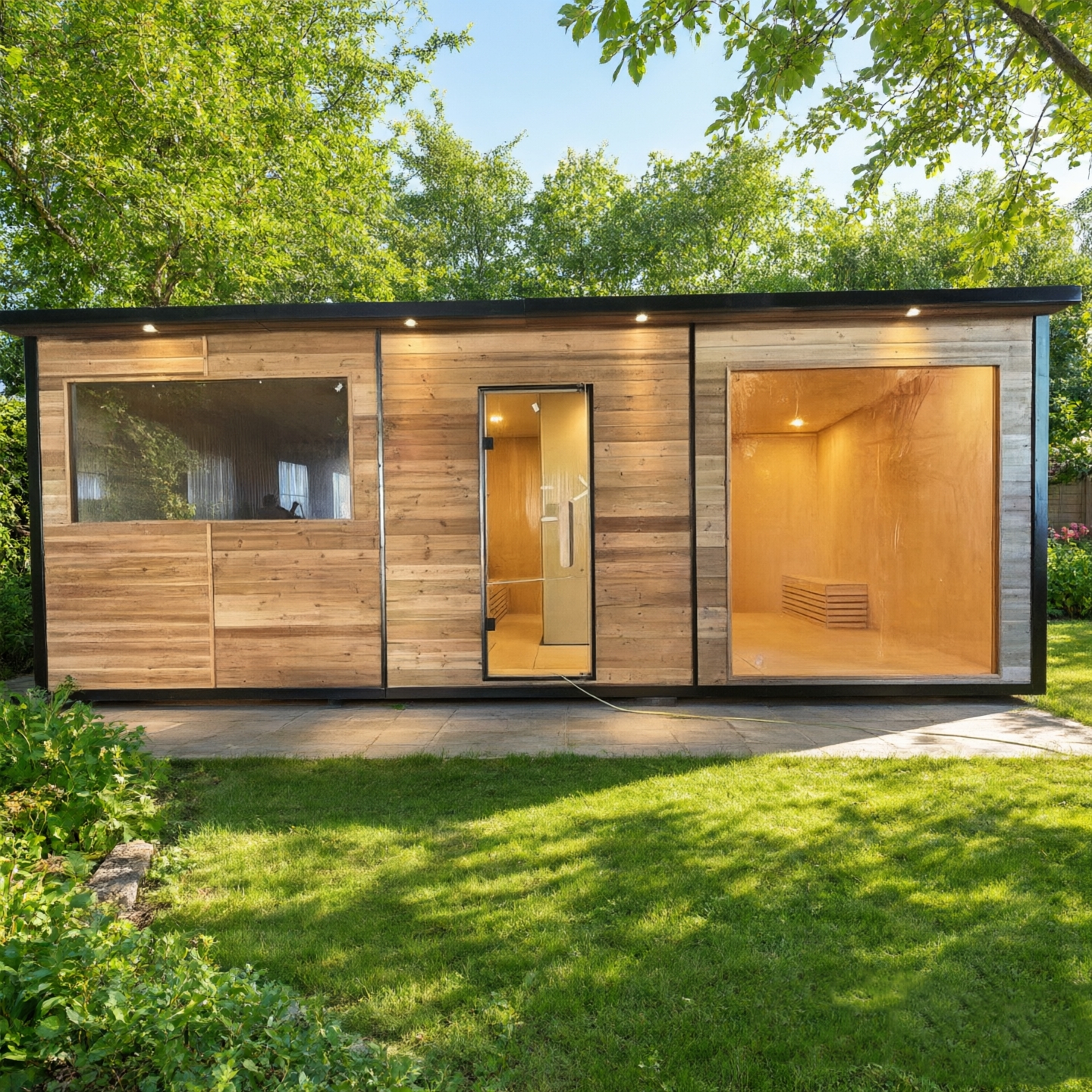 Three in one combination sauna room, spacious space